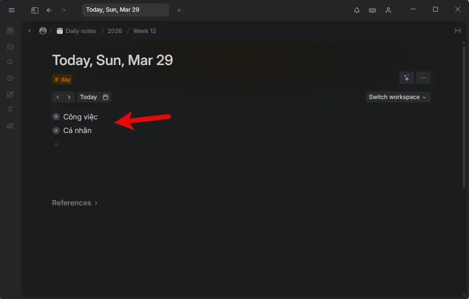 Thu gọn danh sách (Collapse) cho sạch màn hình