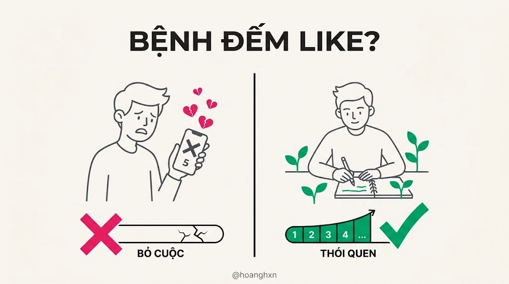 VẤN ĐỀ: Bỏ cuộc sớm vì đếm lượt thích và Nỗi sợ trang giấy trắng